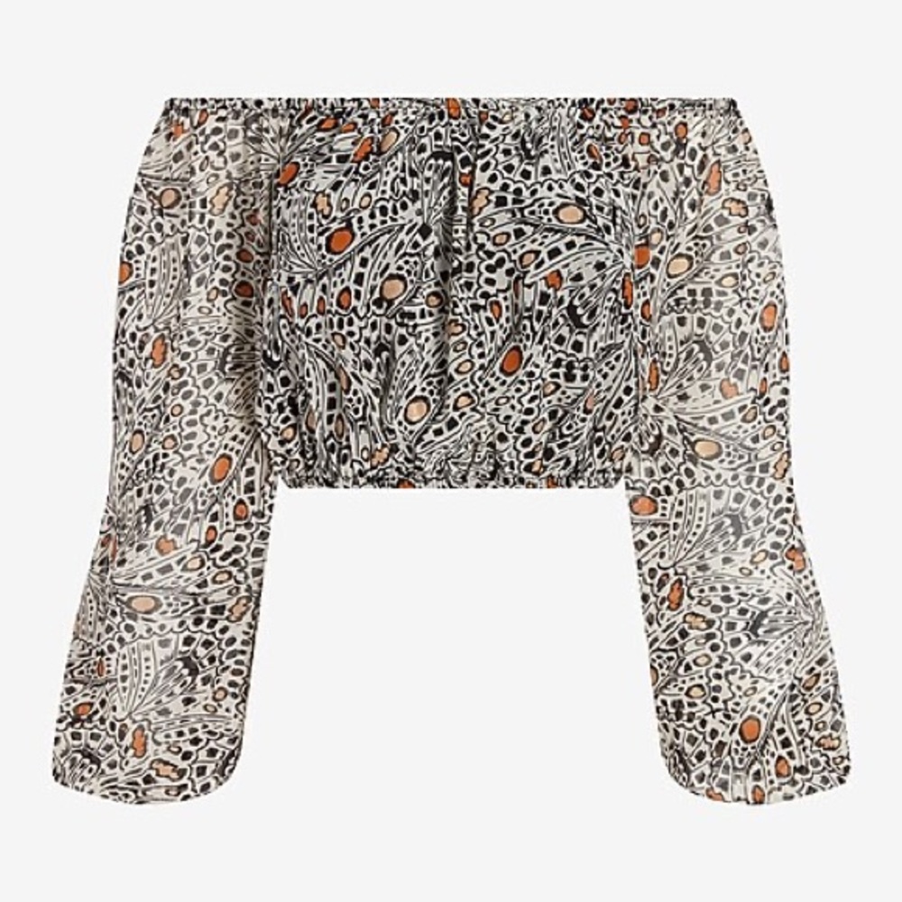 Express x Rachael Zoe Black and White Patterned Top